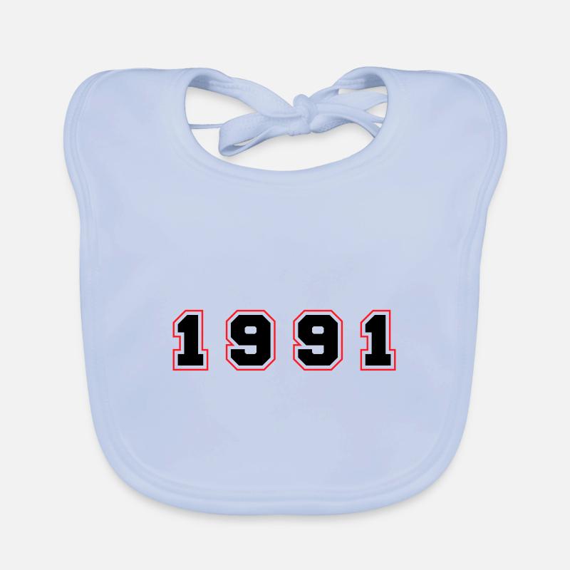 1991 Year Number Organic Baby Bibs