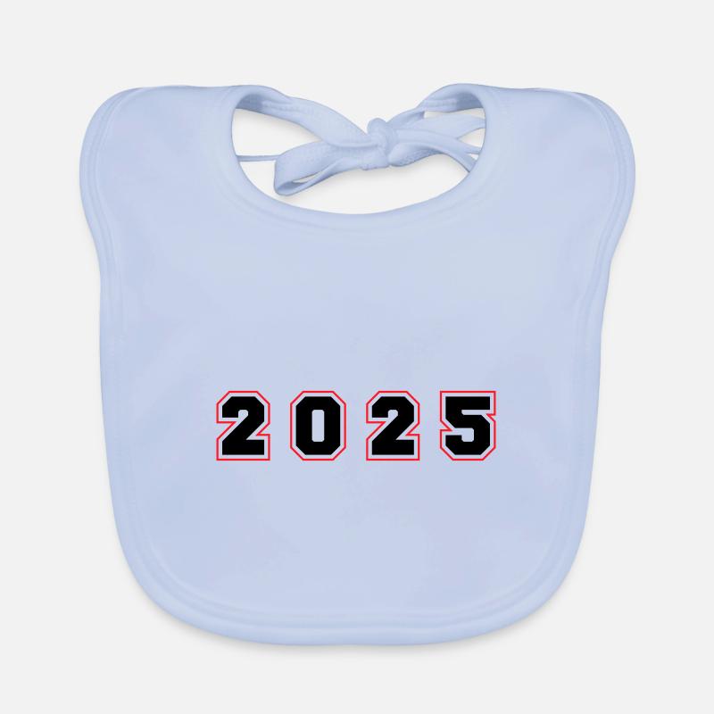 2025 Year Number Organic Baby Bibs