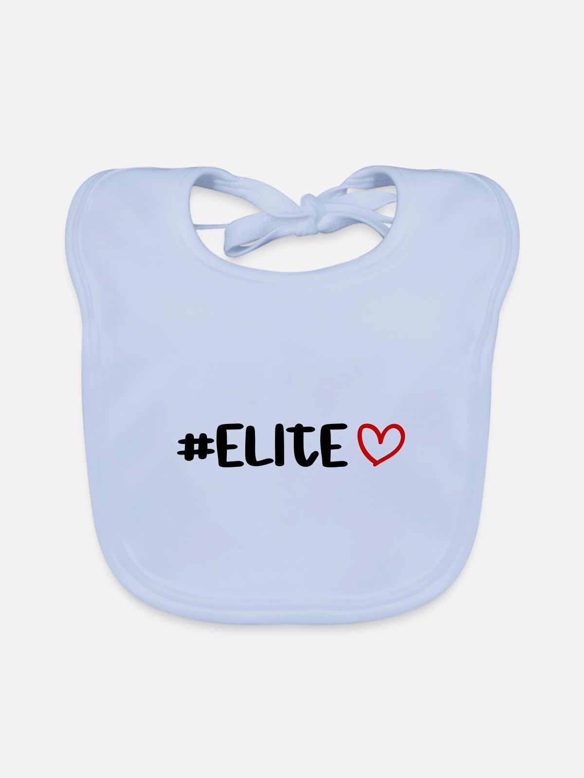 Elite Herz - Baby Bio-Lätzchen - sky Blue - Vorne