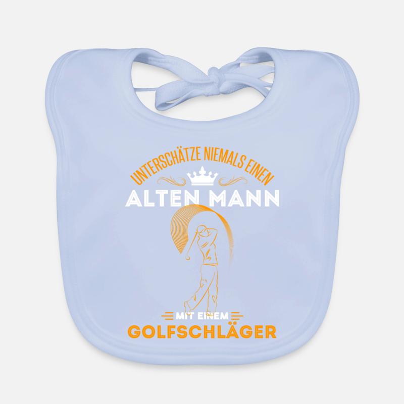 Old Man Golfer Golfen Opa Geschenkidee Alter Mann - Baby Bio-Lätzchen - sky Blue