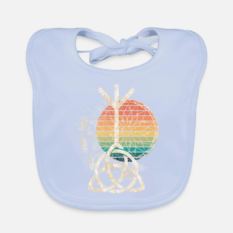 HIPPIE Mandala avec CELTIC KNOT Triquetta Bavoir bio Bébé