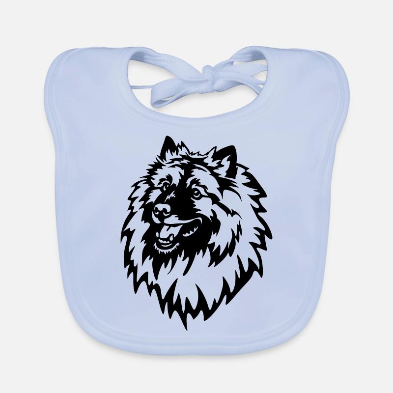 Wolfsspitz Head Organic Baby Bibs
