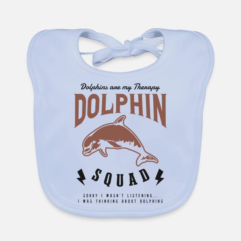 Dolphin Squad Nature Cute Dolphin Wildlife Organic Baby Bibs
