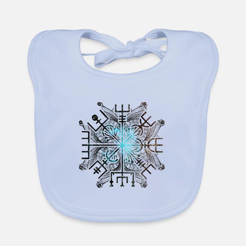 Guide RUNEN viking CELTIC - VEGVISIR - Bavoir bio Bébé - bleu ciel