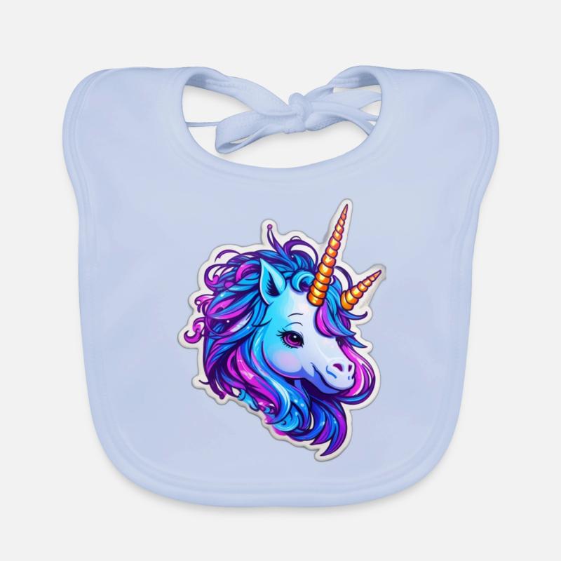 cute "two-nicorn" - Baby Bio-Lätzchen - sky Blue