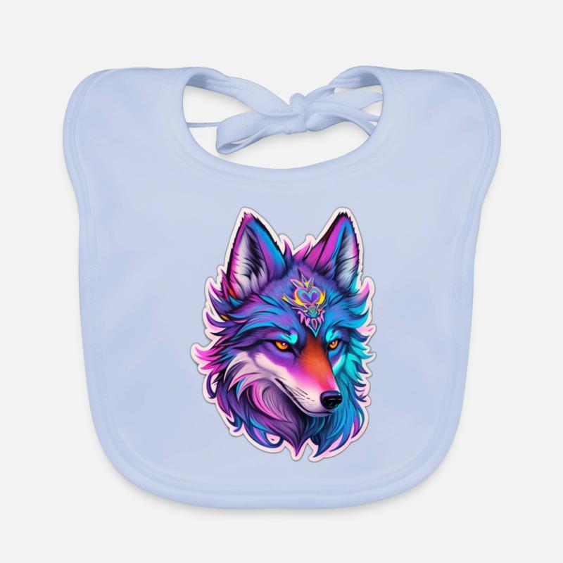 cute wolf head 2 Baby Bio-Lätzchen
