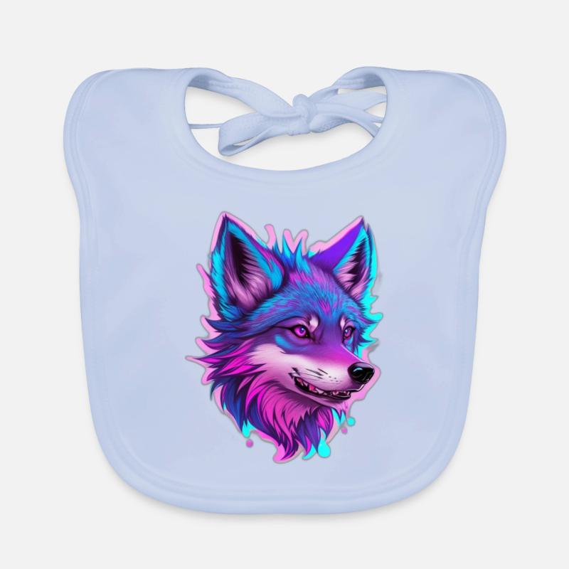 cute wolf head 3 Baby Bio-Lätzchen