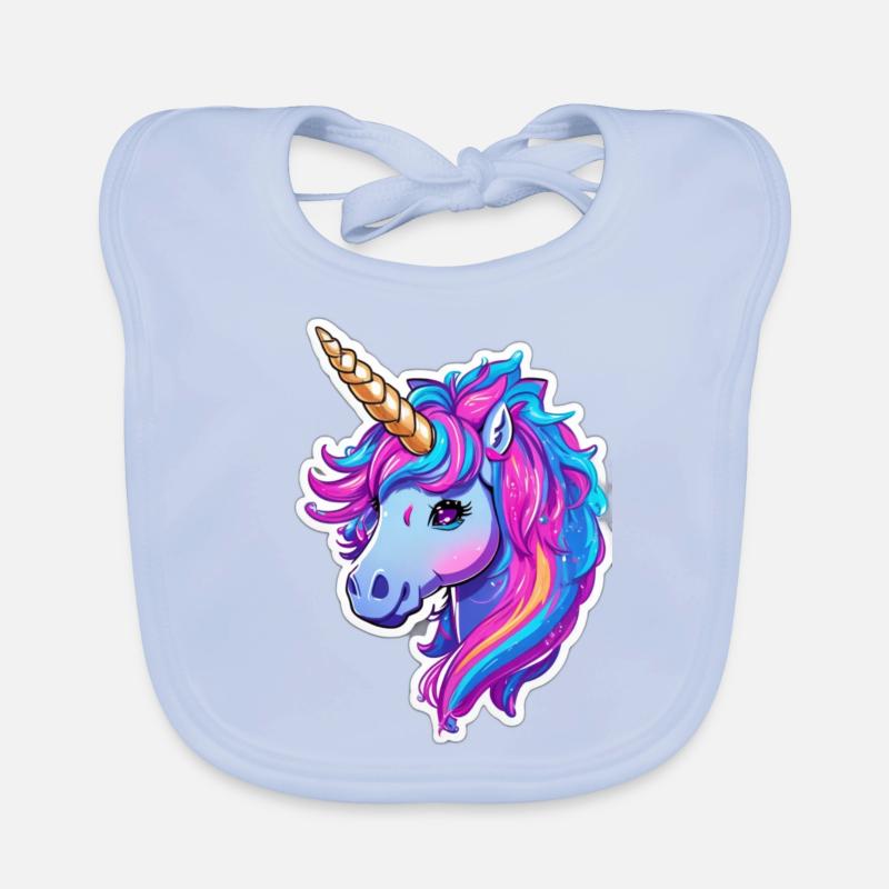cute uncorn 2 - Baby Bio-Lätzchen - sky Blue