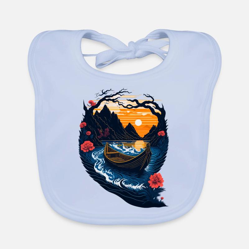Amazing landscape illustration Organic Baby Bibs