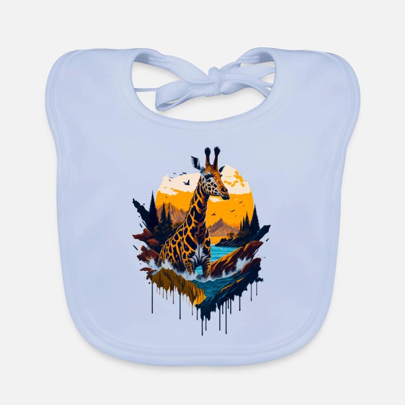 Beautiful abstract giraffe Organic Baby Bibs