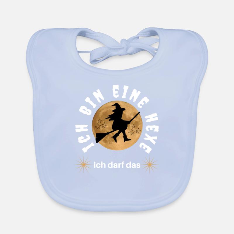 Ich bin eine HEXE ich darf das - HEXEN hexen - Baby Bio-Lätzchen - sky Blue