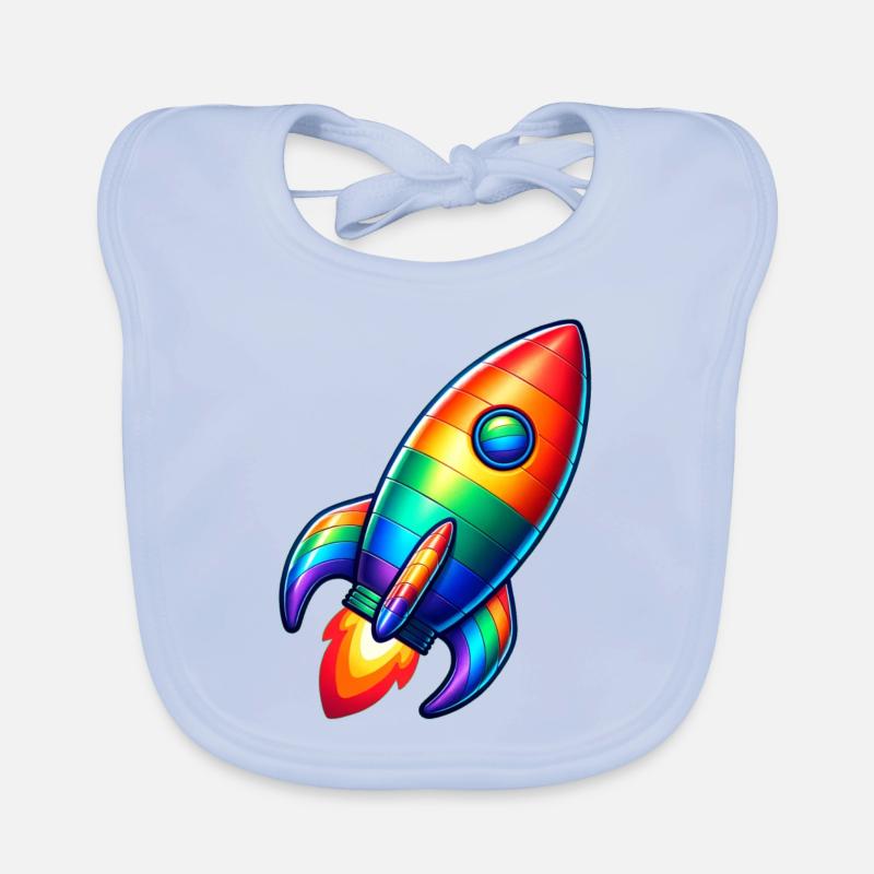Rocket Rainbow | Rocket launch Organic Baby Bibs