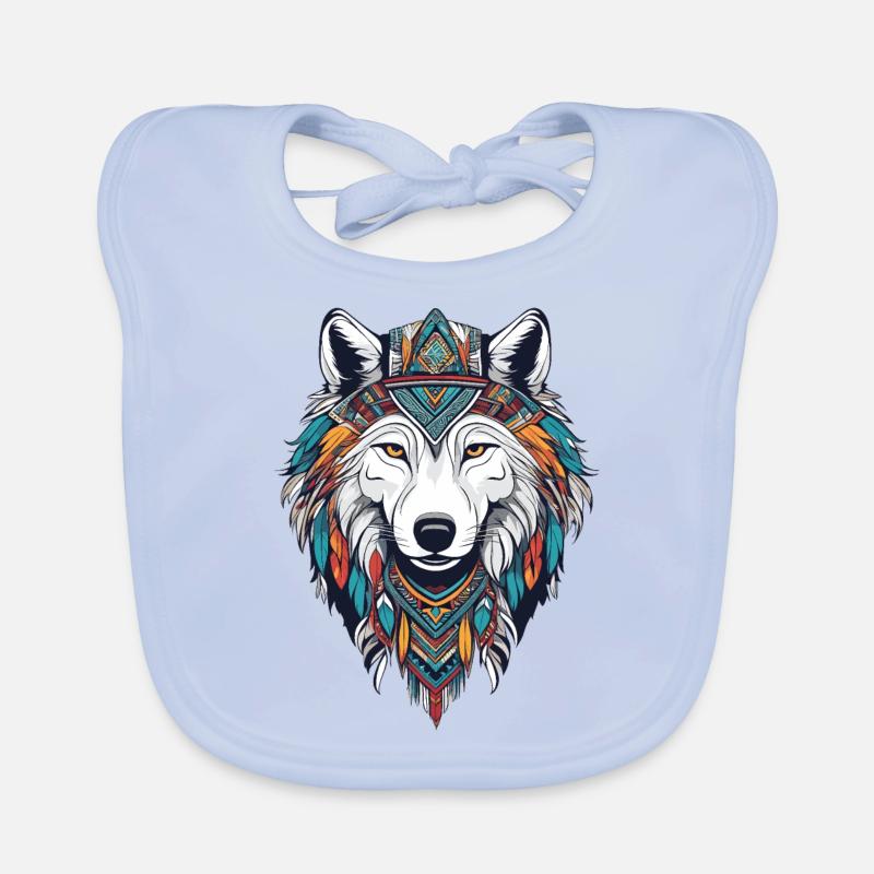 Arktischer Wolf Baby Bio-Lätzchen
