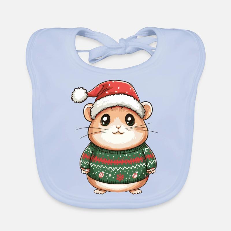 Bande dessinée de Noël Hamster Bavoir bio Bébé