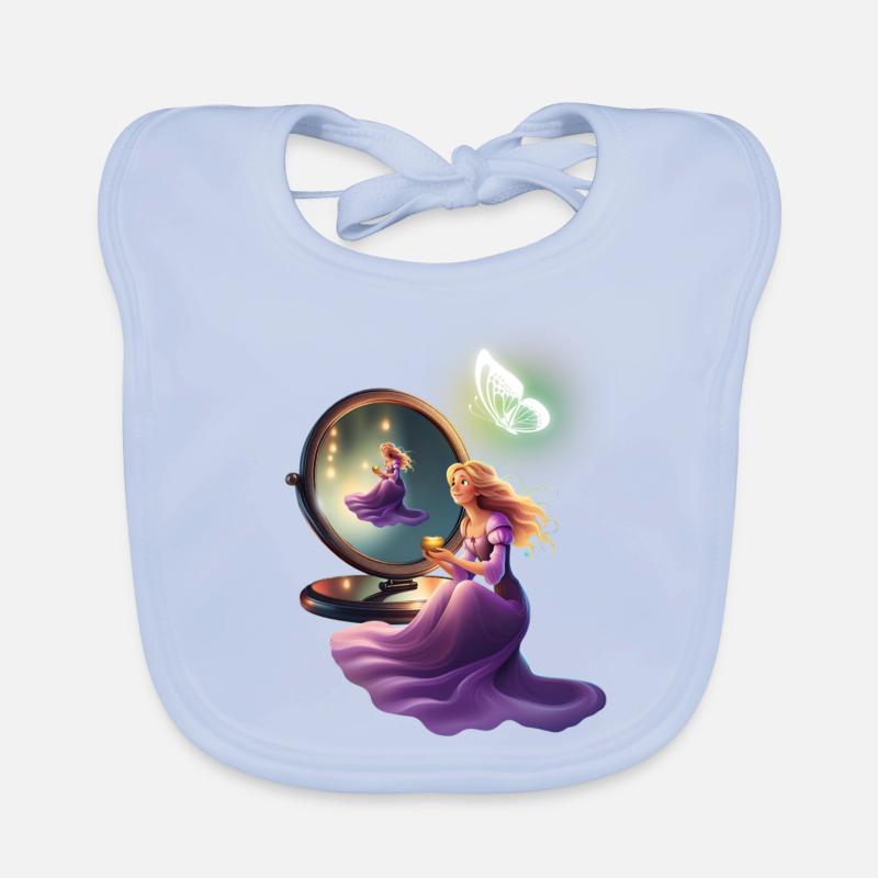 Princesse devant le miroir Bavoir bio Bébé