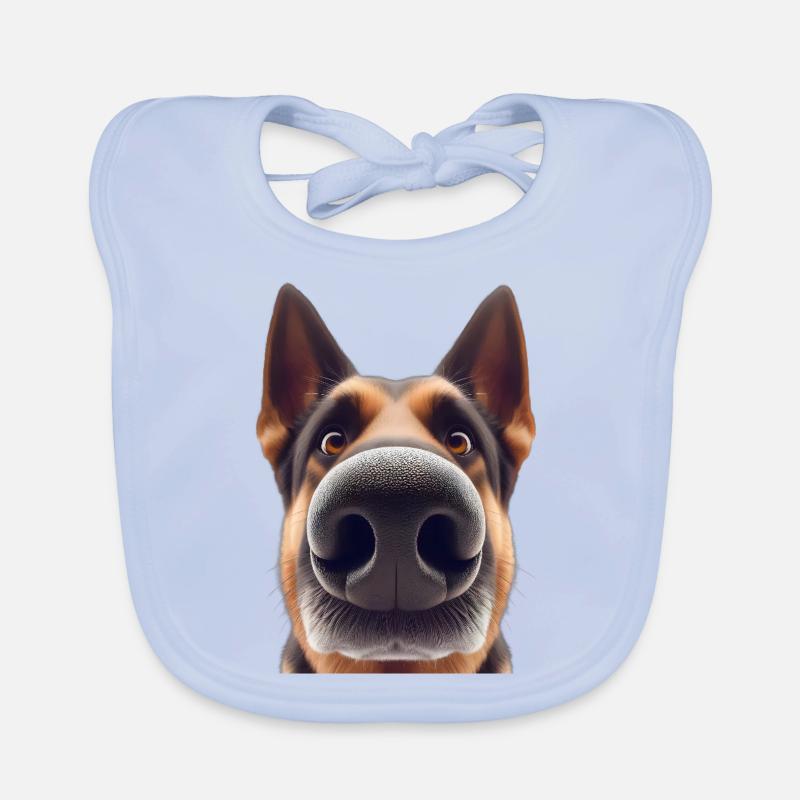 Dog Head 9 German Shepherd Organic Baby Bibs