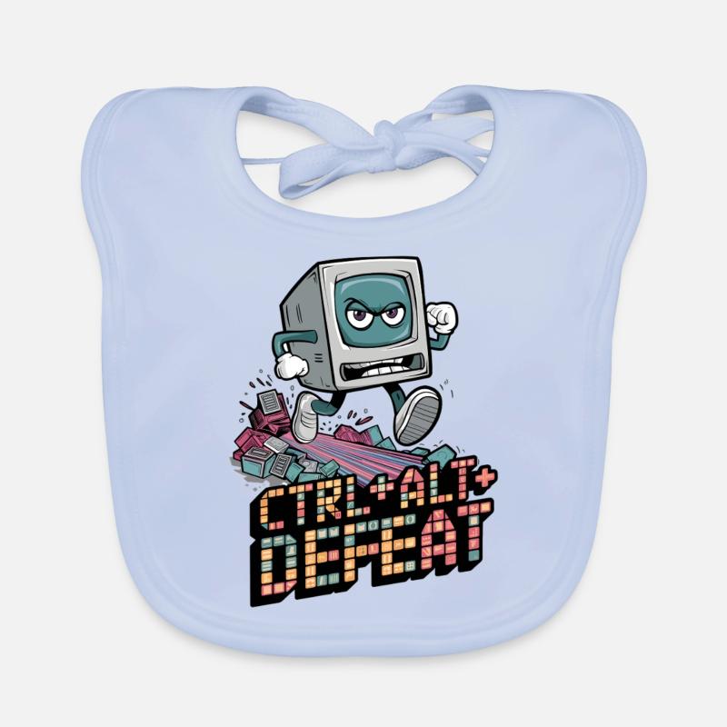 Strg Alt Besiege Retro Wütende Computerkunst Baby Bio-Lätzchen