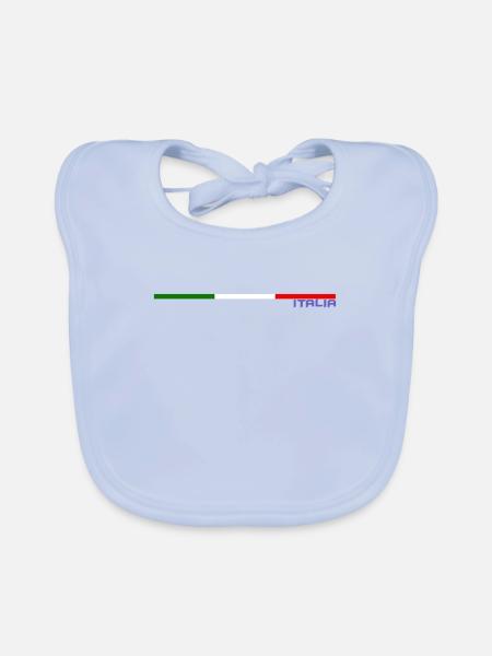 ITALIEN-FLAGGE - Baby Bio-Lätzchen - sky Blue