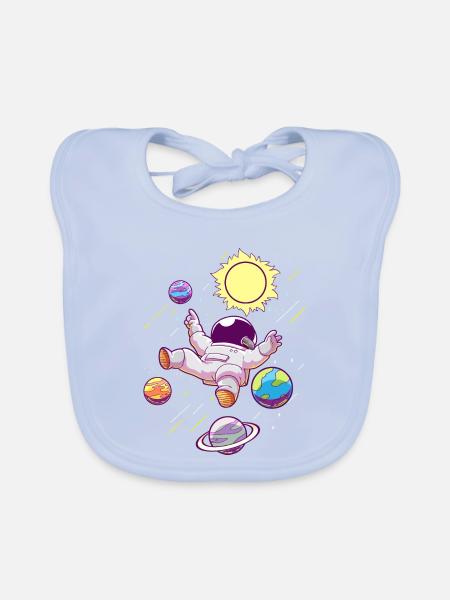 Astronaut Planeten - Baby Bio-Lätzchen - sky Blue
