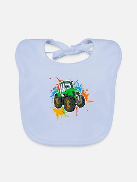 Traktor - Baby Bio-Lätzchen - sky Blue