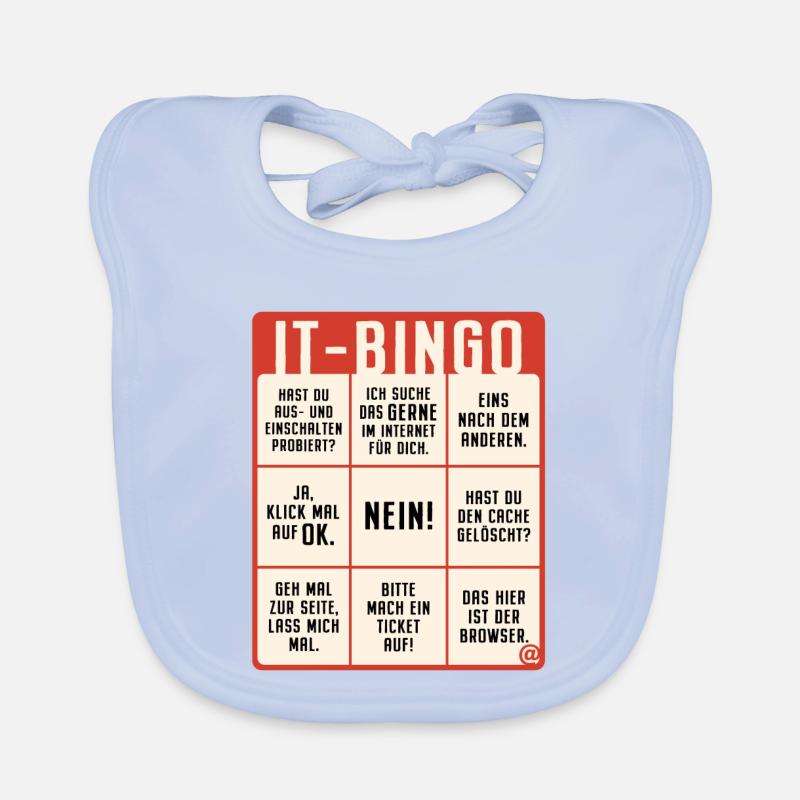 IT Support Bingo Service Desk IT Helpdesk Sysadmin - Baby Bio-Lätzchen - sky Blue