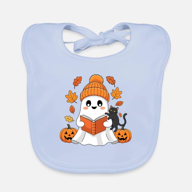 Herbstgeist Leseabend mit Katze Baby Bio-Lätzchen