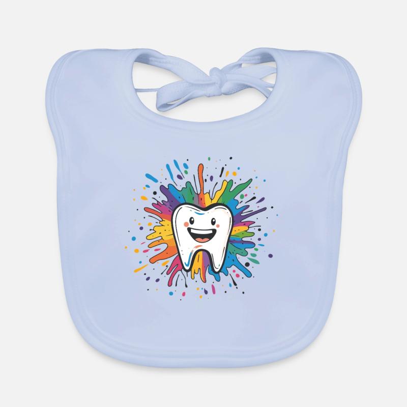 Bunter Zahn Spritzer Baby Bio-Lätzchen