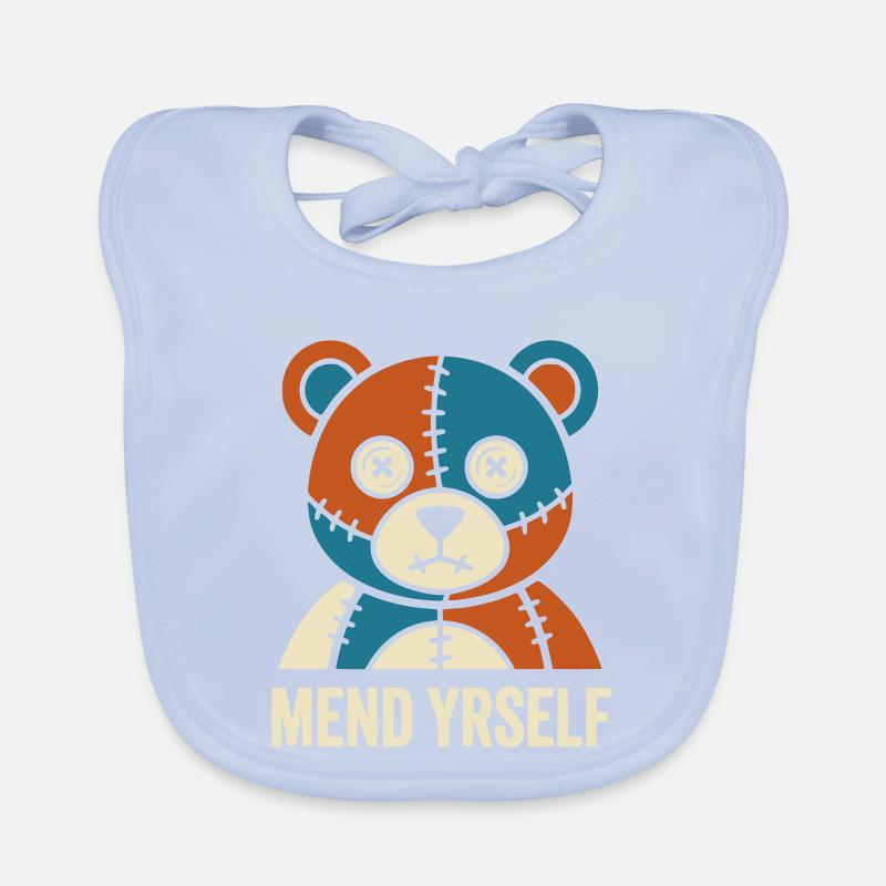 Patchwork Bär: Stiche & Kontrast Baby Bio-Lätzchen