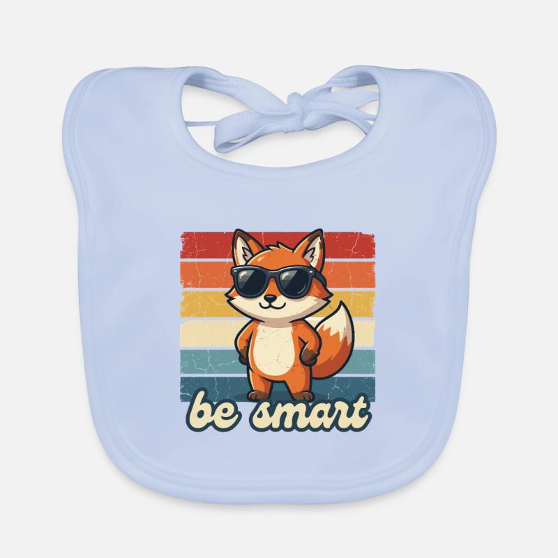 Funny Fox Be Smart Shirt Gift Idea Organic Baby Bibs