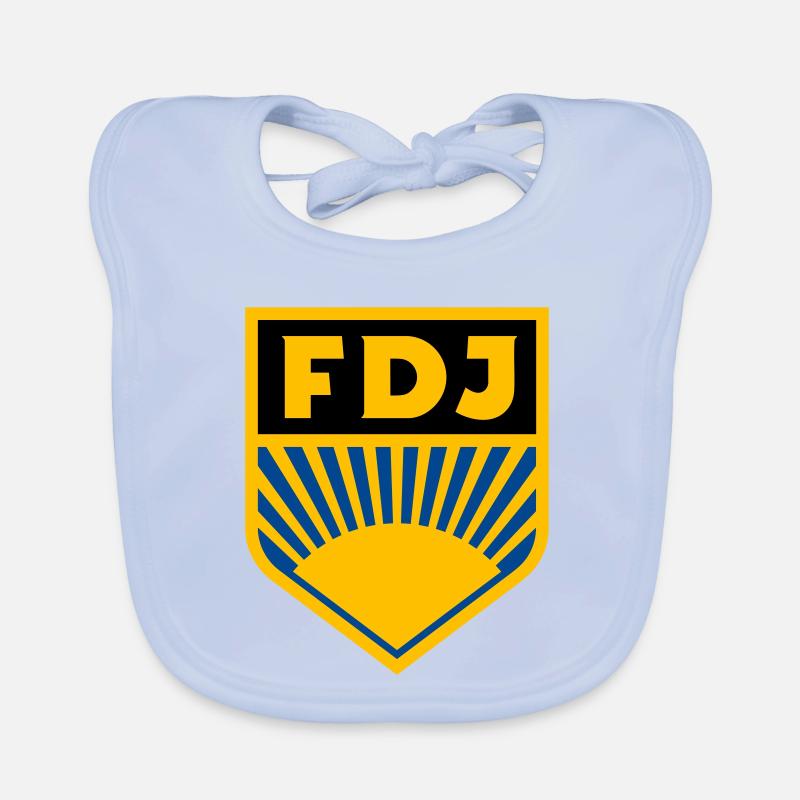 FDJ - Freie Deutsche Jugend Logo (dreifarbig) Baby Bio-Lätzchen