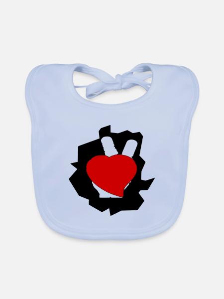 liebe grüße an - Baby Bio-Lätzchen - sky Blue - Vorne