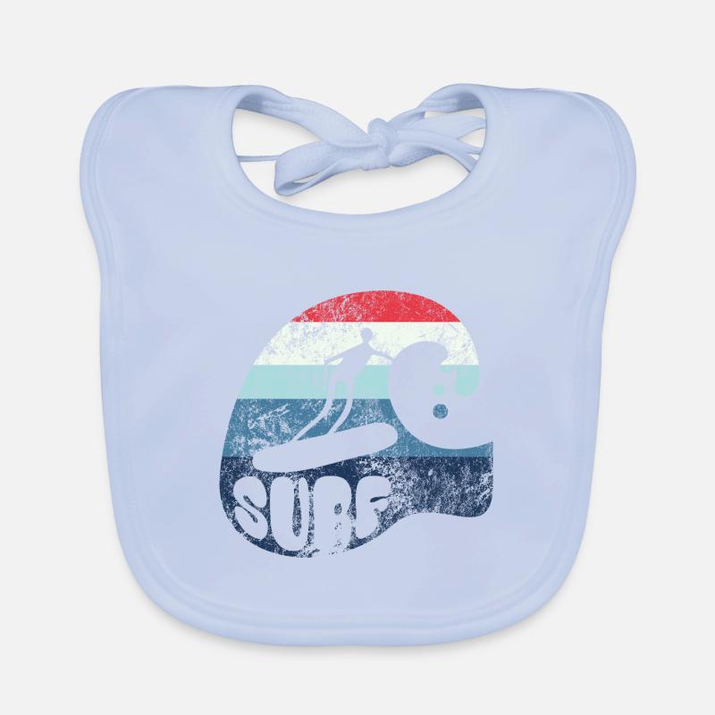 Vague - Surfeur - Surf - Cadeau Bavoir bio Bébé