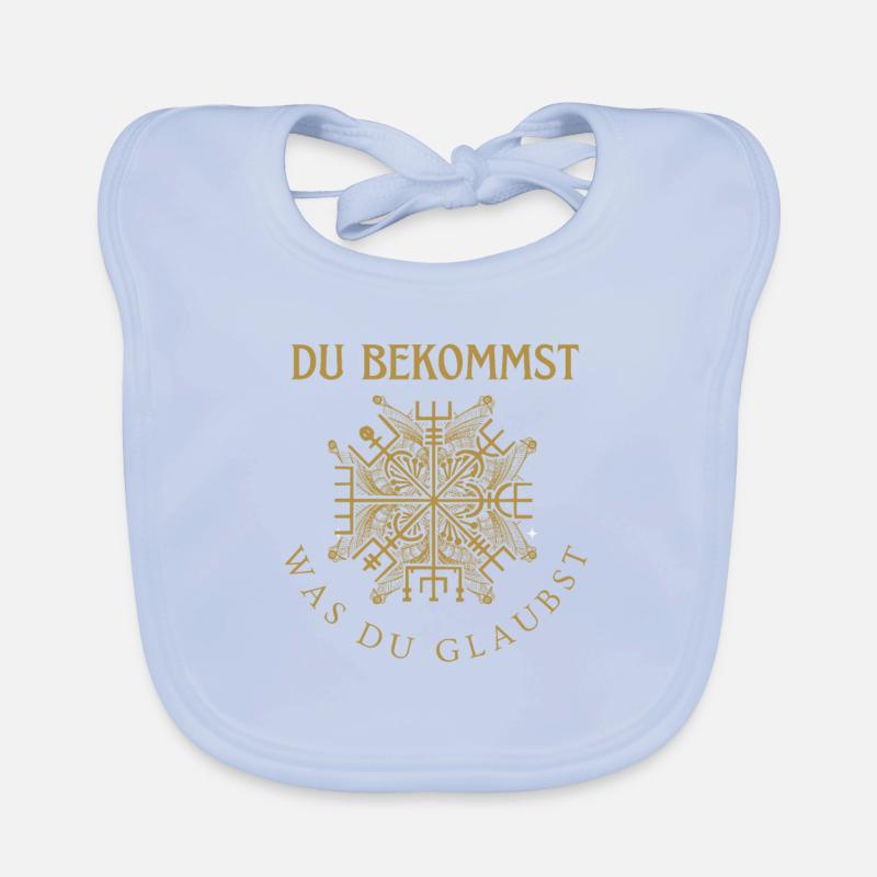 Wegweiser RUNEN viking CELTIC - VEGVISIR - Baby Bio-Lätzchen - sky Blue
