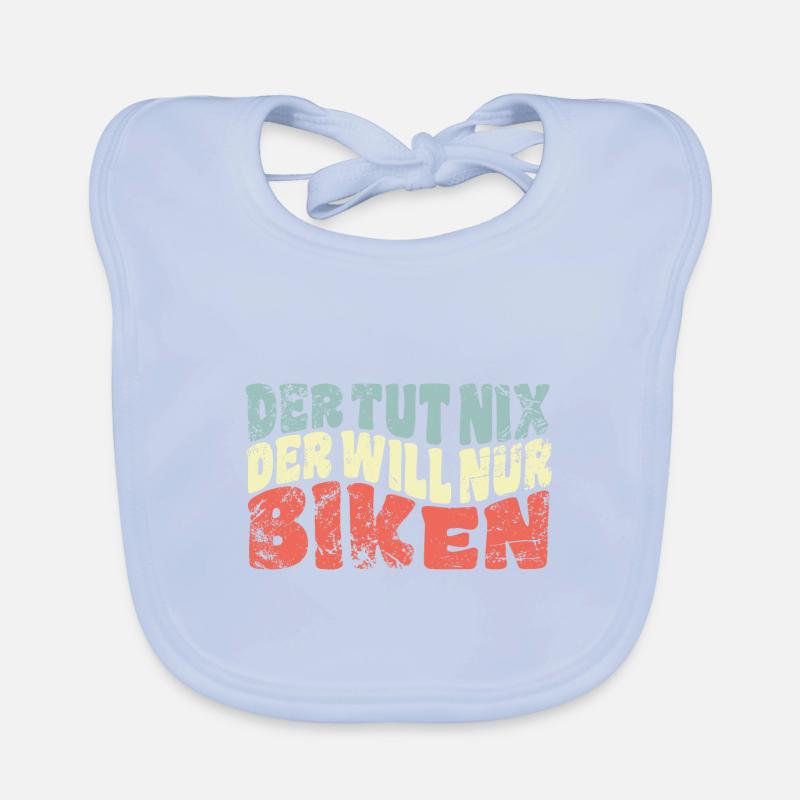 Der tut nix, der will nur biken - Spruch - Baby Bio-Lätzchen - sky Blue