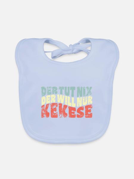 Der tut nix, der will nur Kekse - Spruch - Baby Bio-Lätzchen - sky Blue - Vorne