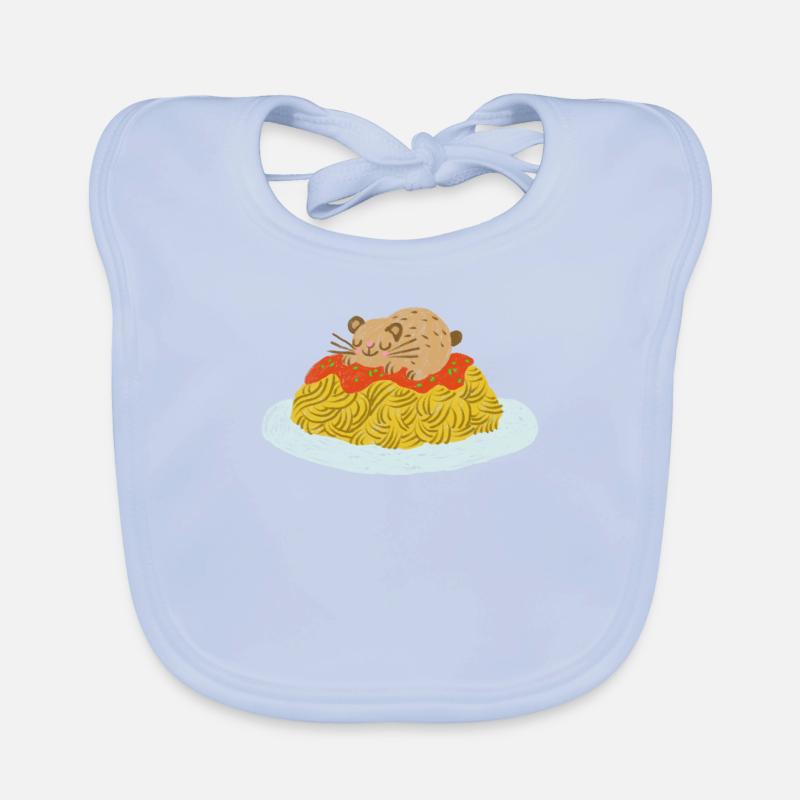 Hamster spaghetti - Bavoir bio Bébé - bleu ciel