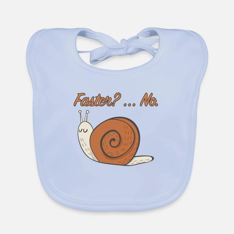 Faster Fast Snail Crawl Funny No Organic Baby Bibs