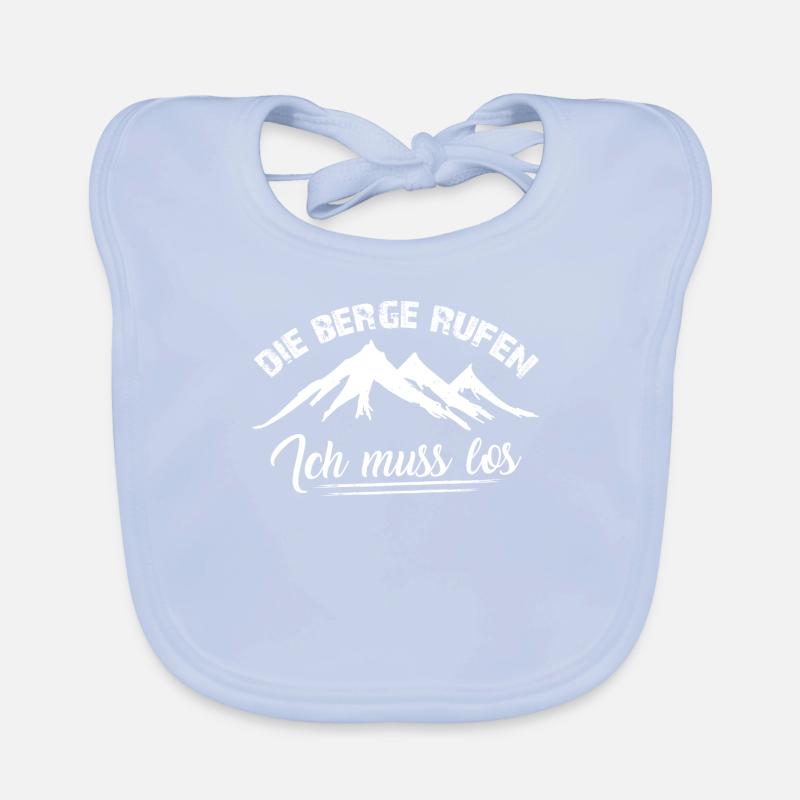 Die Berge rufen, ich muss los. - Baby Bio-Lätzchen - sky Blue