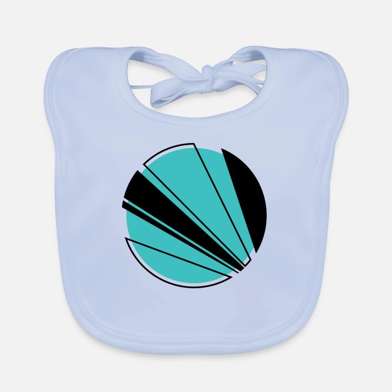 Cercle, rond, rayures, sphère, sport - Bavoir bio Bébé - bleu ciel