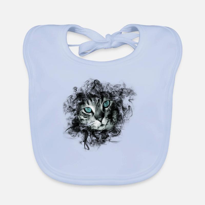 Katze - Baby Bio-Lätzchen - sky Blue