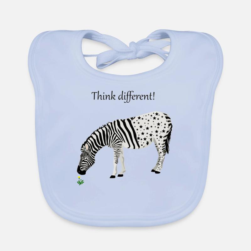 Zebra Think different stars and stripes gift Organic Baby Bibs