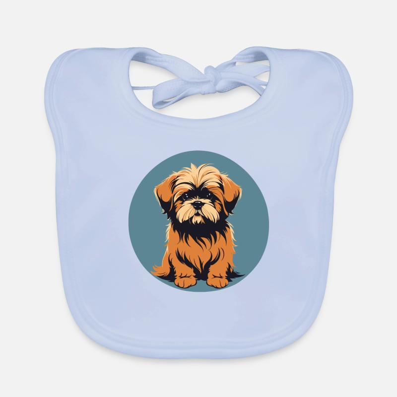 Lhassa apso Dog Portrait Image Bavoir bio Bébé