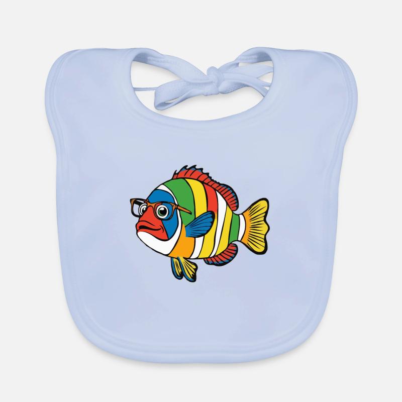Fisch Bunte Nemo Brille Schwimmen Baby Bio-Lätzchen
