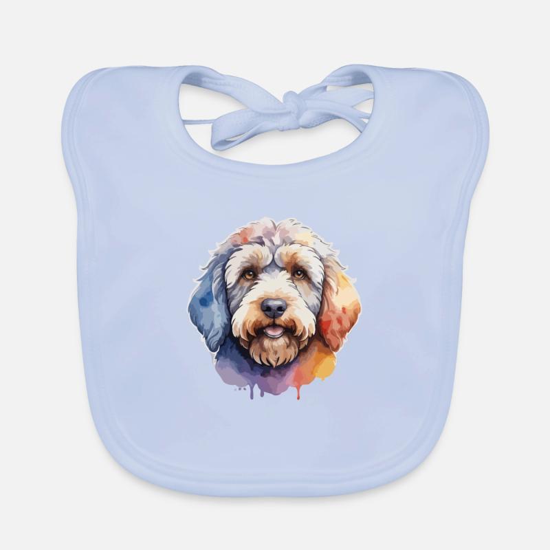 Labradoodle Hund Niedlich Bunt Baby Bio-Lätzchen
