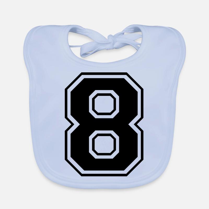 Varsity Number 8 Organic Baby Bibs