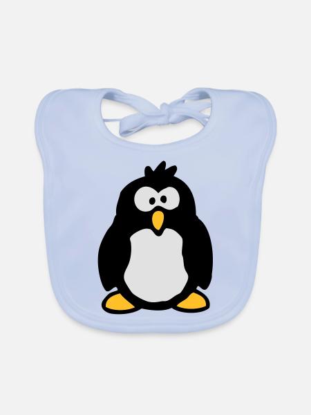 little_penguin - Bavoir bio Bébé - bleu ciel - Devant