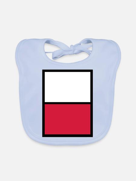 Pologne Pologne Polska T-Shirt Polska Cadeaux - Bavoir bio Bébé - bleu ciel - Devant