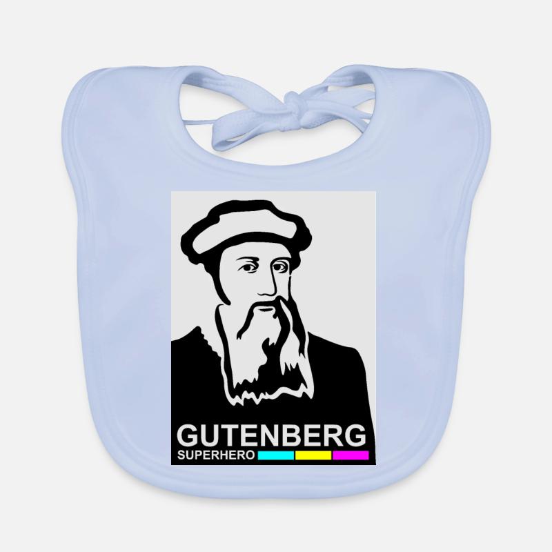 Gutenberg - Bavoir bio Bébé - bleu ciel