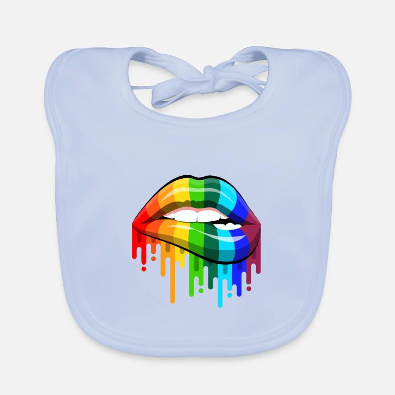 Lèvres arc-en-ciel Bavoir bio Bébé