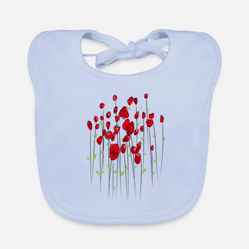 Poppy mohn flower Organic Baby Bibs